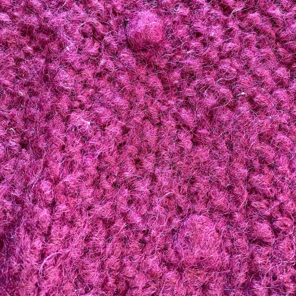 Handmade Italian Pink Wool Pom-Pom Sweater Shirt Womens Medium - Picture 4 of 9